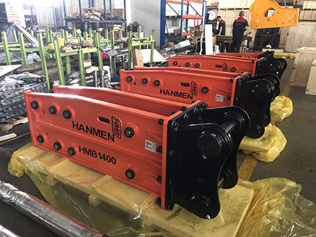 HMB side type hydraulic breaker working video